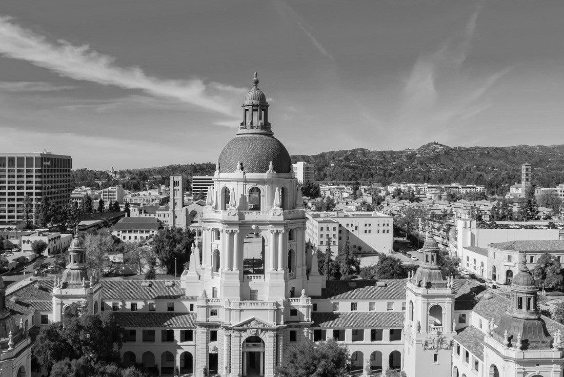 Aerial view of the famous Pasadena City Hall in Los Angeles County, California 2000pc PuzzleBlack and White