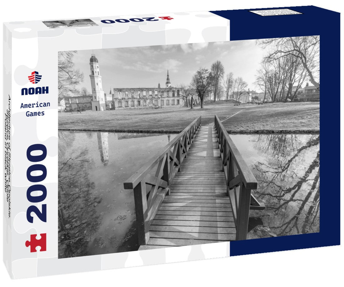 Architecture of Strzelce Opolskie. Strzelce Opolskie, Opole, Poland 2000pc PuzzleBlack and White