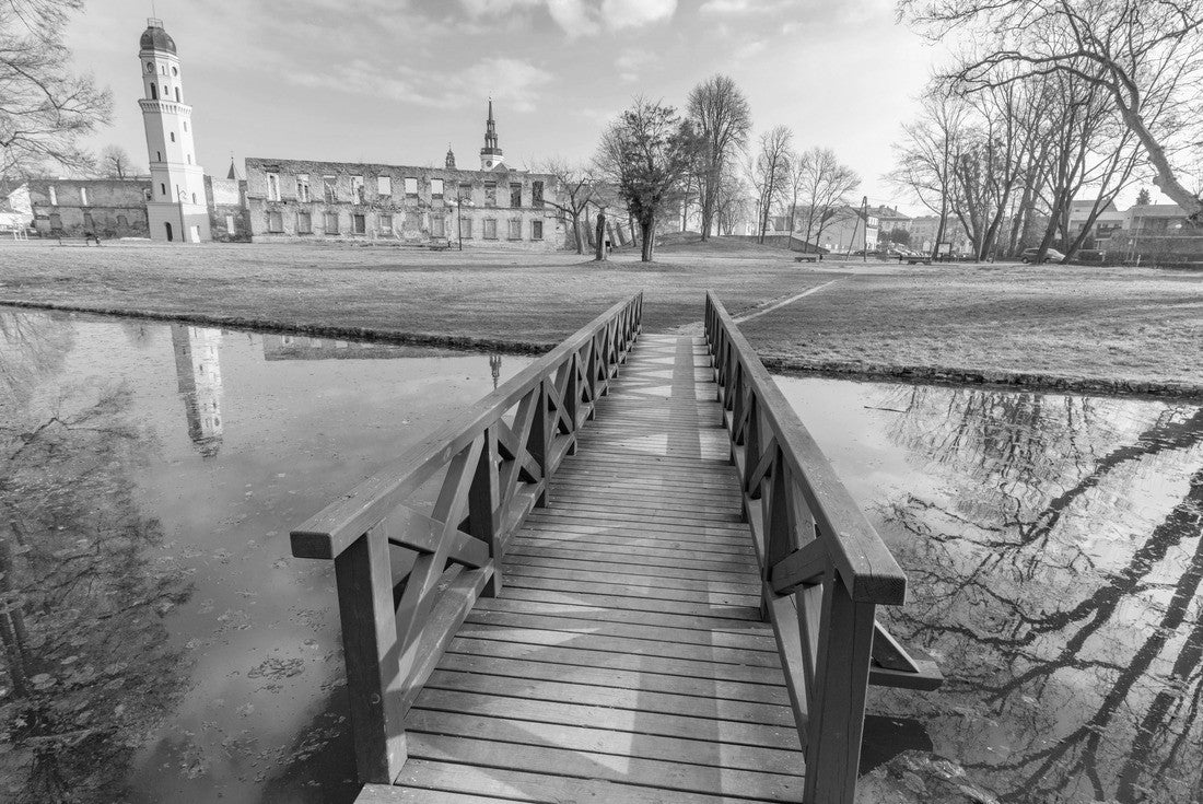 Architecture of Strzelce Opolskie. Strzelce Opolskie, Opole, Poland 2000pc PuzzleBlack and White