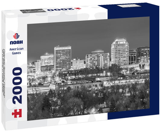 Noah Jigsaw Puzzle Colorado Springs, Colorado, USA downtown city skyline at evening in black white 2000 pieces
