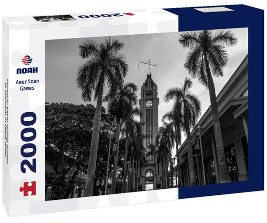 Noah Jigsaw Puzzle Honolulu tower during sunset in Honolulu in black white 2000 pieces