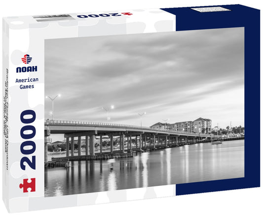 Noah Jigsaw Puzzle Bradenton, Florida, USA Downtown at Manatee River at dusk in black white 2000 pieces