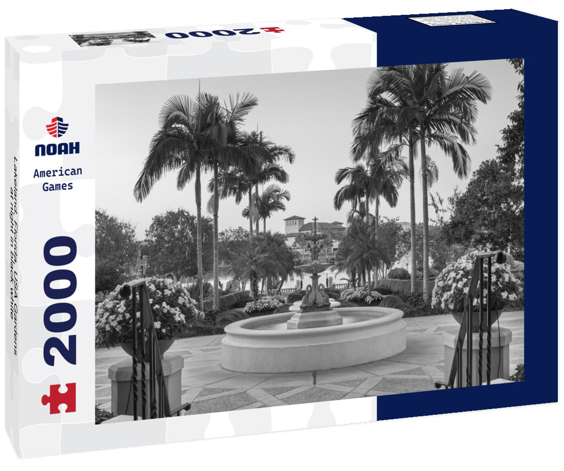 Noah Jigsaw Puzzle Lakeland, Florida, USA Gardens at night in black white 2000 pieces