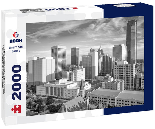 Noah Jigsaw Puzzle Oklahoma City, Oklahoma, USA downtown skyline in the afternoon in black white 2000 pieces