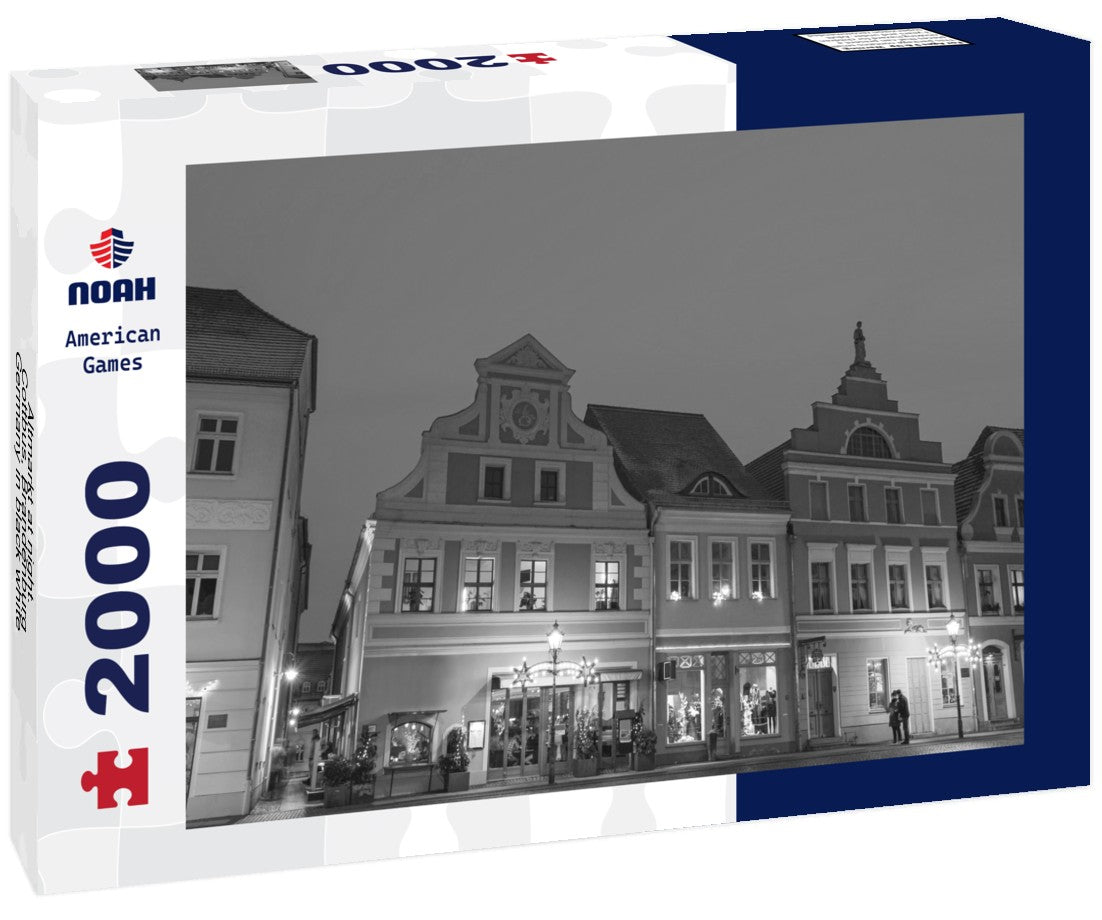 Altmarkt at night. Cottbus, Brandenburg, Germany 2000pc PuzzleBlack and White