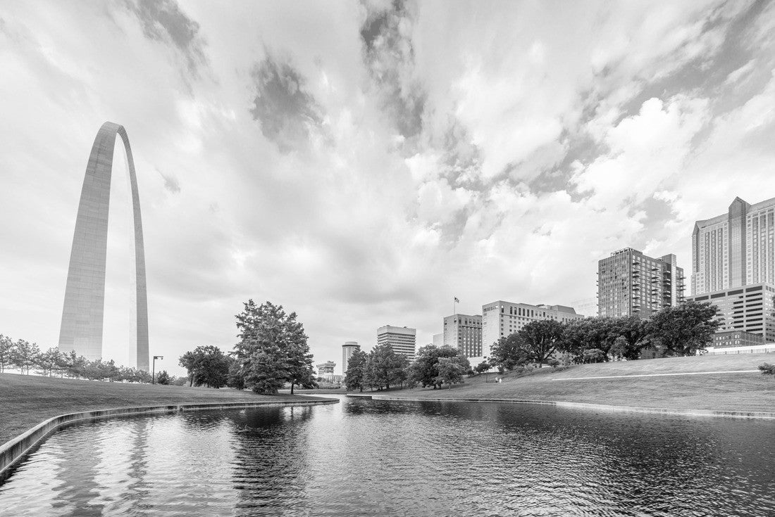 St. Louis, Missouri, USA park view in the morning 2000pc PuzzleBlack and White