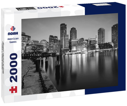 Noah Jigsaw Puzzle Boston skyline at dusk, Boston, Massachusetts, USA in black white 2000 pieces