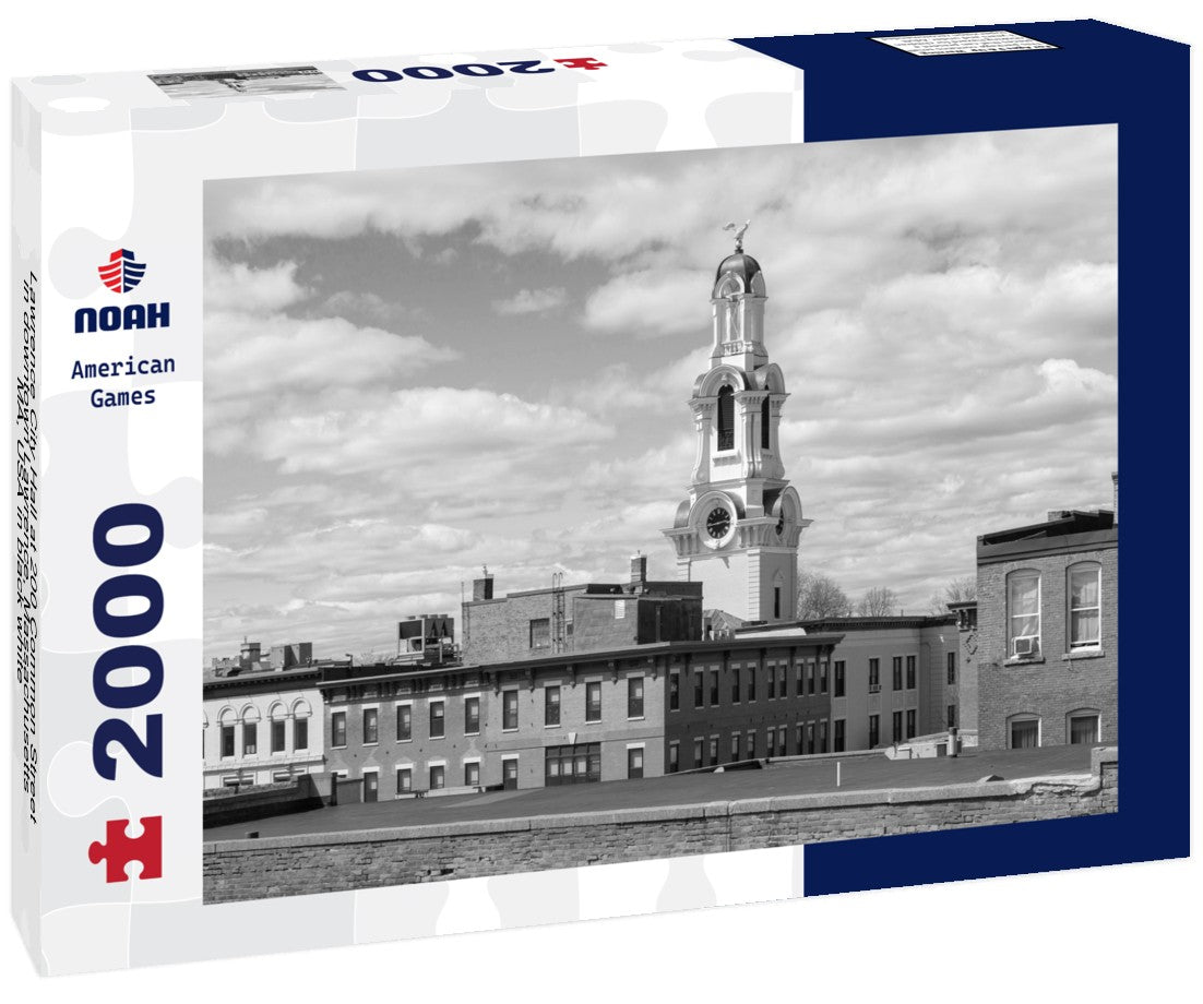 Lawrence City Hall at 200 Common Street in downtown Lawrence, Massachusetts MA, USA 2000pc PuzzleBlack and White