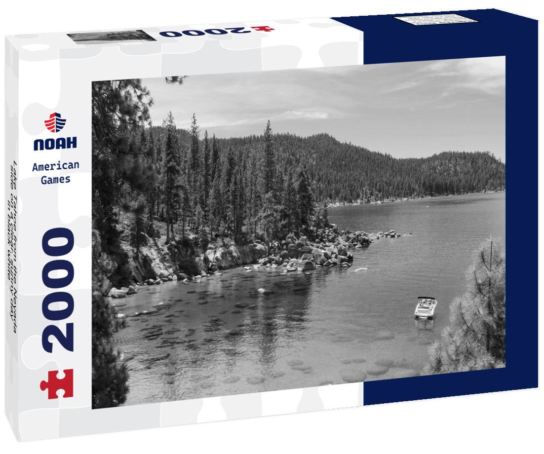 Noah Jigsaw Puzzle Lake Tahoe from the Nevada side on a clear, sunny day in black white 2000 pieces