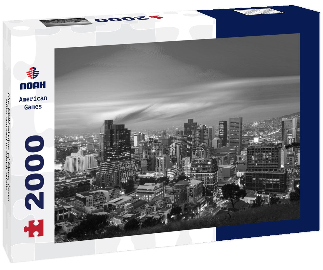 The CBD skyline of Cape Town after sunset 2000pc PuzzleBlack and White