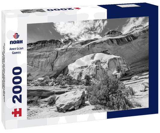 Noah Jigsaw Puzzle Sunny view of the Hickman Bridge of Capitol Reef National Park at Utah in black white 2000 pieces