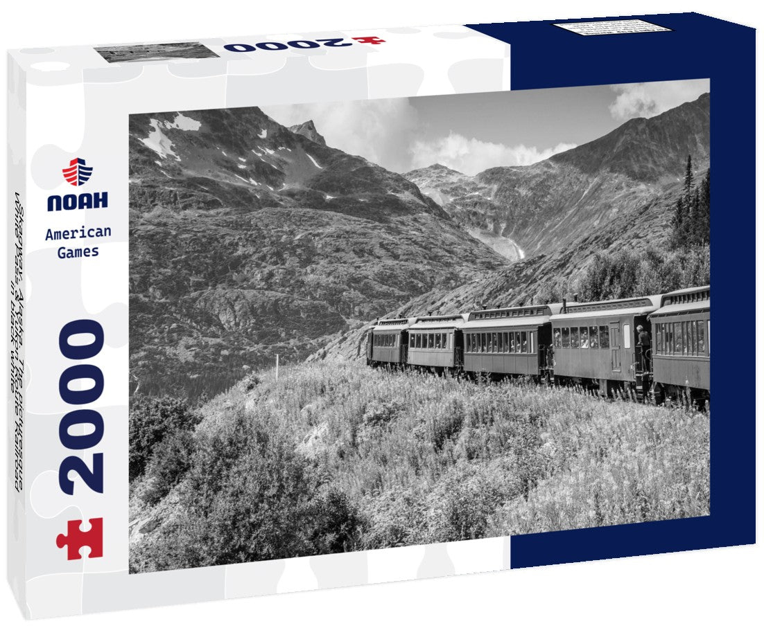 Skagway, Alaska. The picturesque White Pass & Yukon Route Railroad 2000pc PuzzleBlack and White