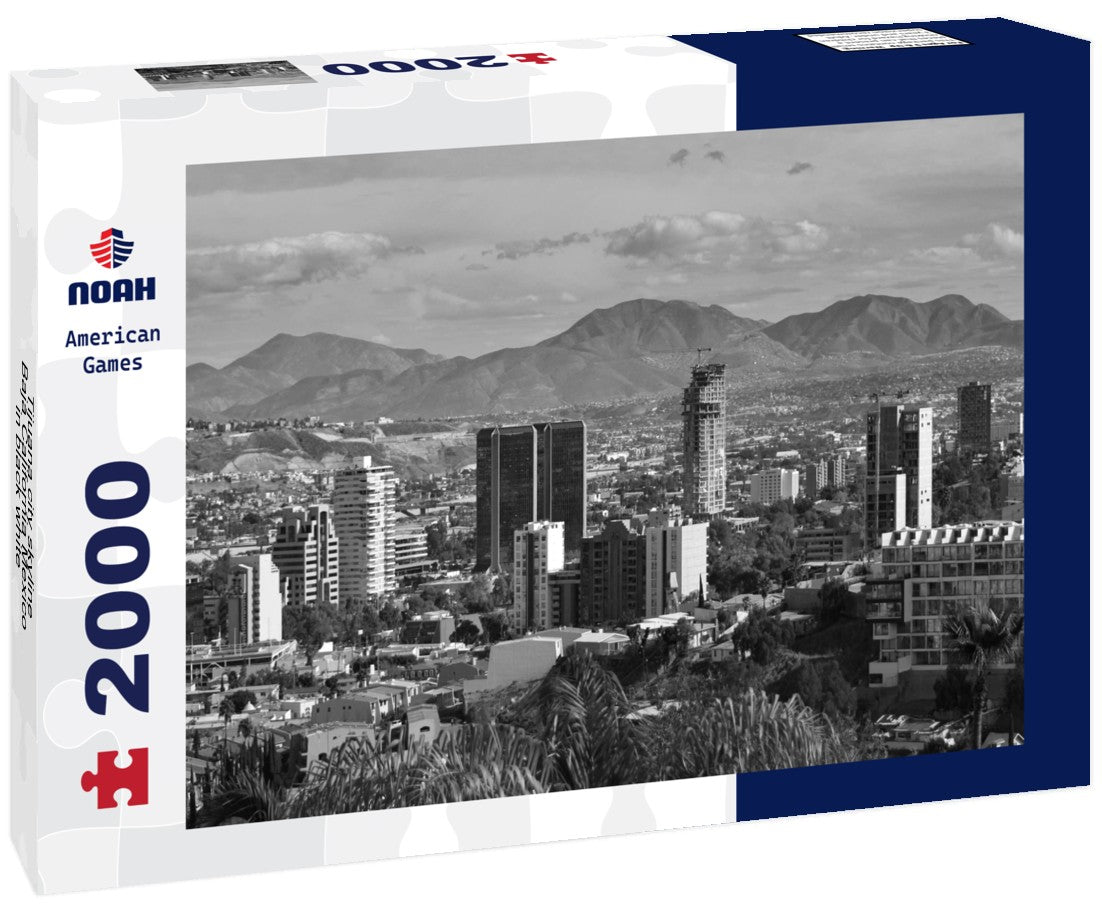 Noah Jigsaw Puzzle Tijuana city skyline, Baja California Mexico in black white 2000 pieces