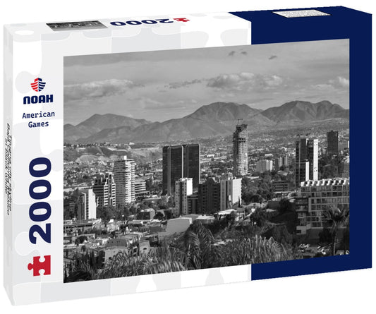 Noah Jigsaw Puzzle Tijuana city skyline, Baja California Mexico in black white 2000 pieces