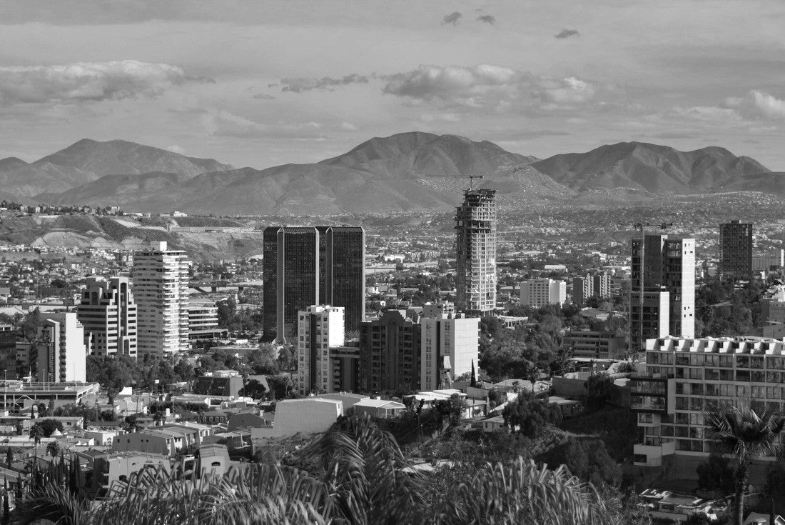 Noah Jigsaw Puzzle Tijuana city skyline, Baja California Mexico in black white 2000 pieces