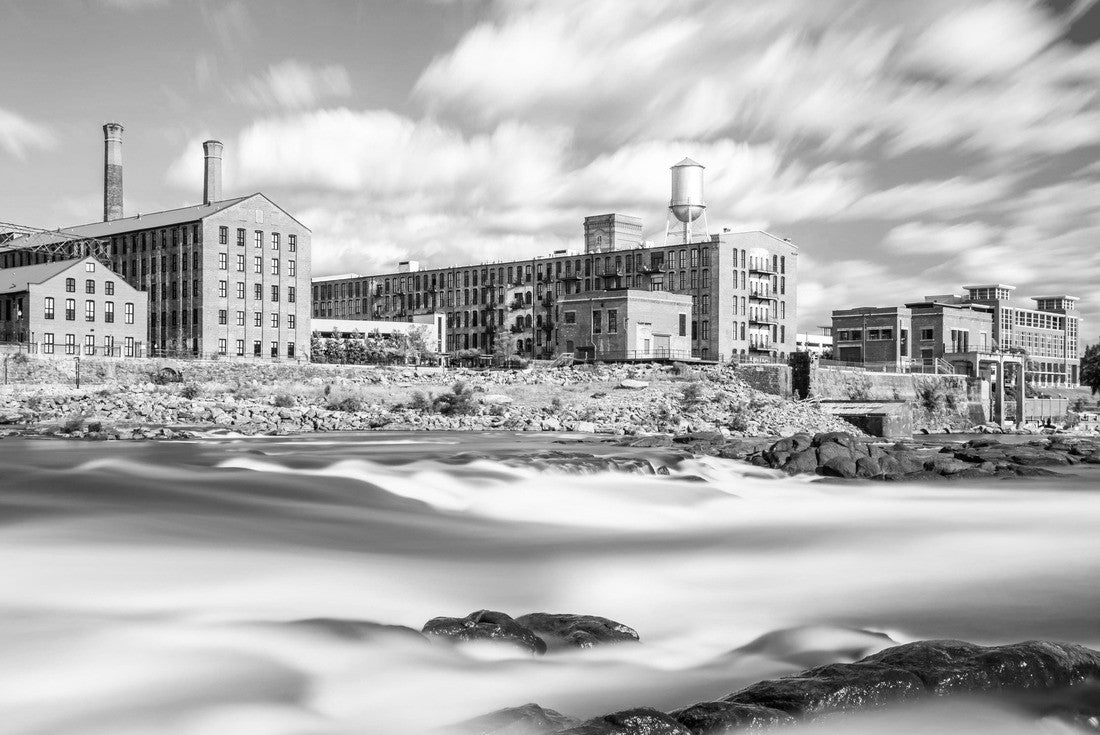 Columbus, Georgia, USA downtown skyline on the river 2000pc PuzzleBlack and White