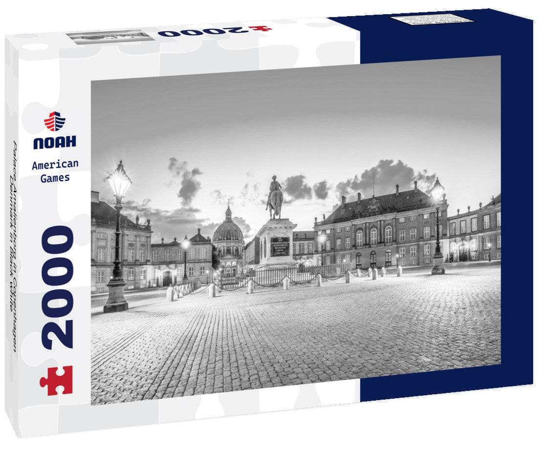 Noah Jigsaw Puzzle Palace Amalienborg in Copenhagen, Denmark in black white 2000 pieces