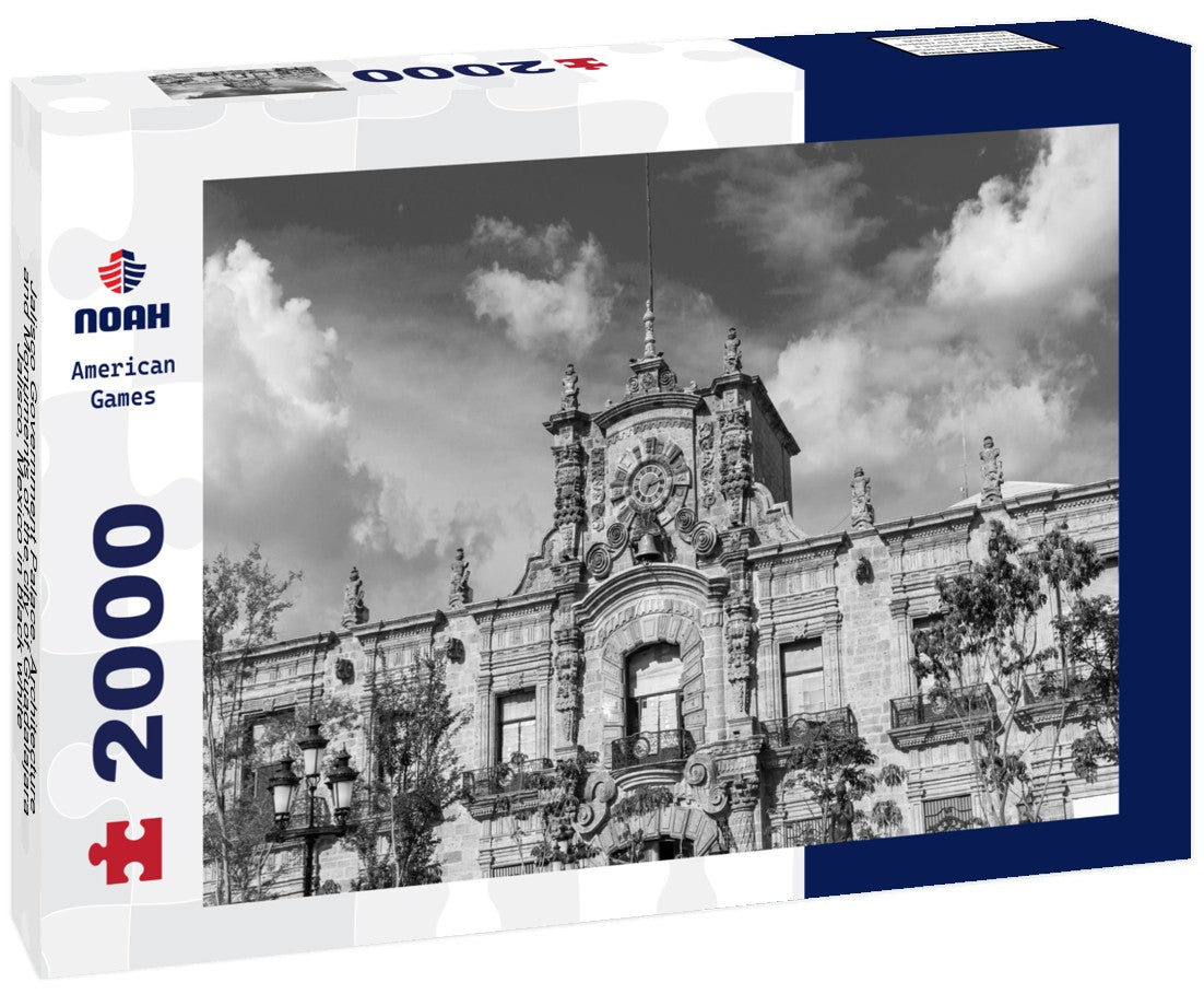 Noah Jigsaw Puzzle Jalisco Government Palace. Architecture and Monuments of the city of Guadalajara, Jalisco, Mexico in black white 2000 pieces