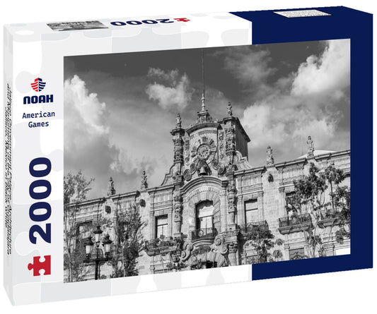 Noah Jigsaw Puzzle Jalisco Government Palace. Architecture and Monuments of the city of Guadalajara, Jalisco, Mexico in black white 2000 pieces