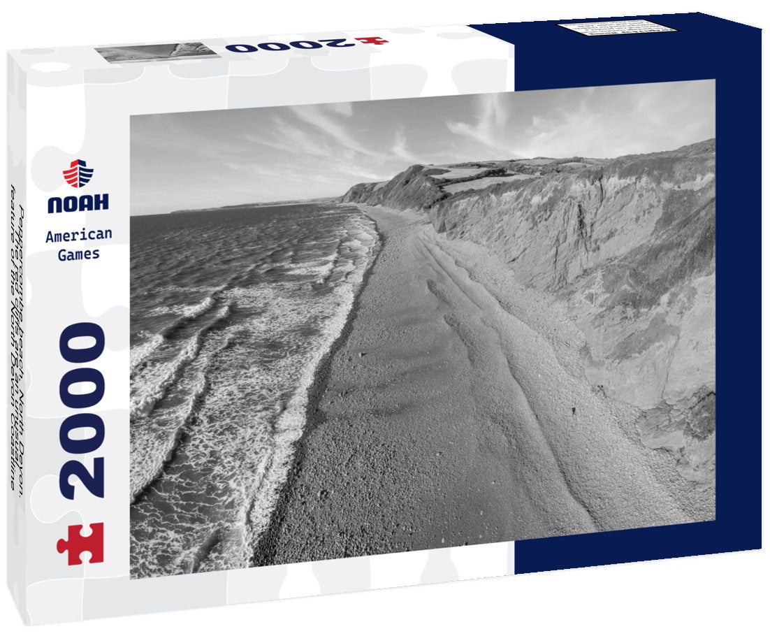 Peppercombe beach, North Devon. The red cliffs are an unusual feature of the North Devon Coastline 2000pc PuzzleBlack and White
