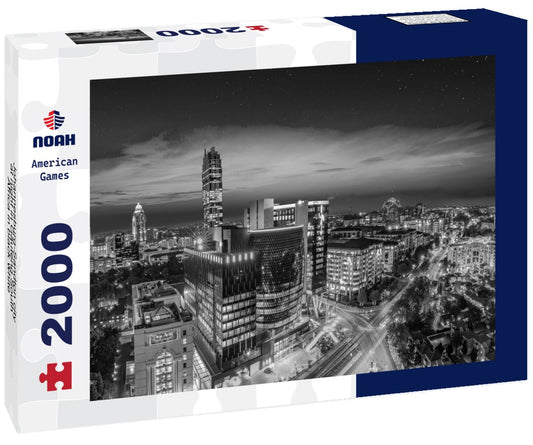 Noah Jigsaw Puzzle Johannesburg-Sandton city at night in Gauteng South Africa in black white 2000 pieces