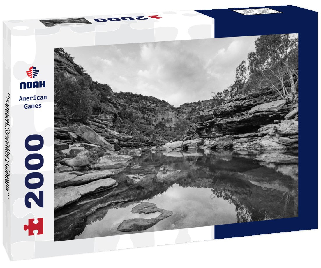 Sunset at the Z-Bend Gorge in Kalbarri, Western Australia, Australia 2000pc PuzzleBlack and White