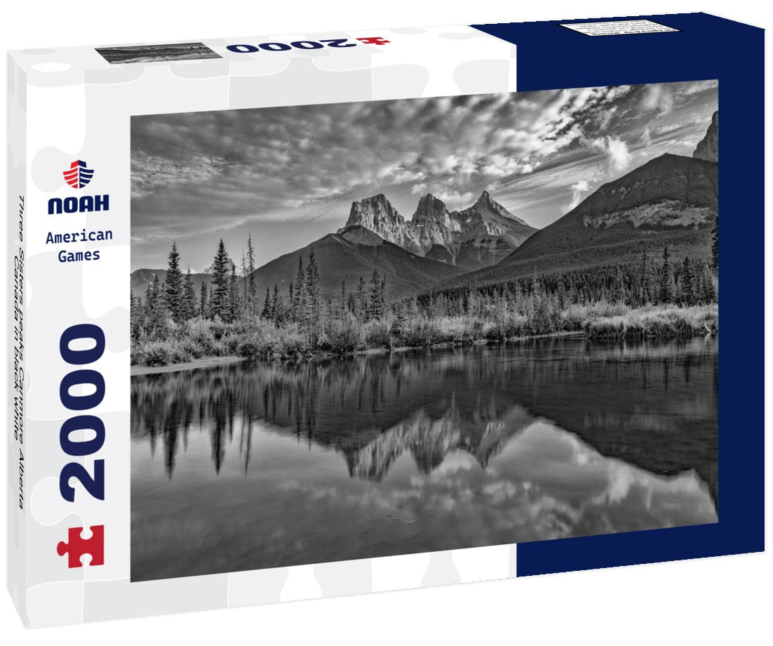 Three Sisters peaks Canmore Alberta Canada 2000pc PuzzleBlack and White