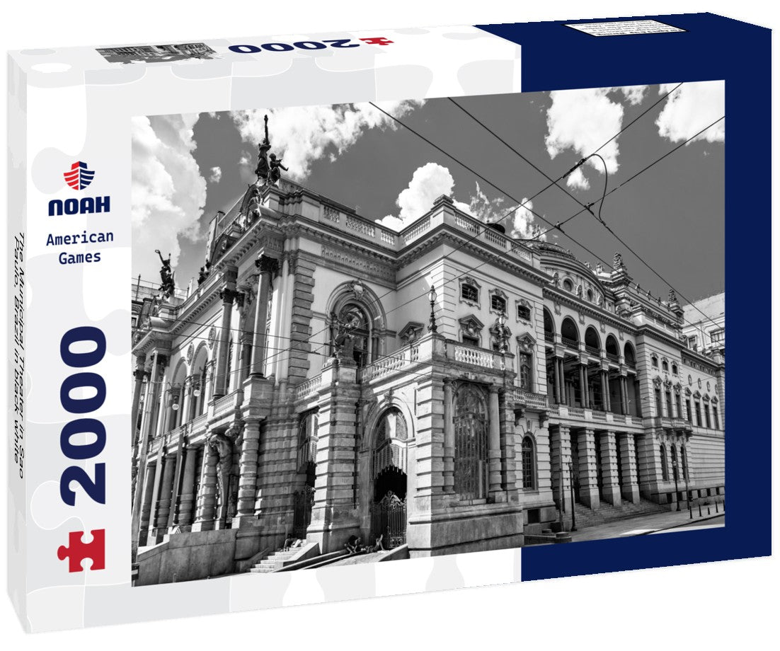 Noah Jigsaw Puzzle The Municipal Theater in Sao Paulo, Brazil in black white 2000 pieces