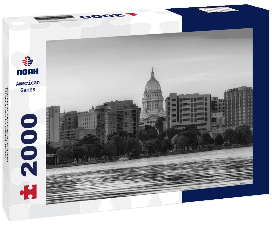 Madison skyline at sunset, Wisconsin 2000pc PuzzleBlack and White