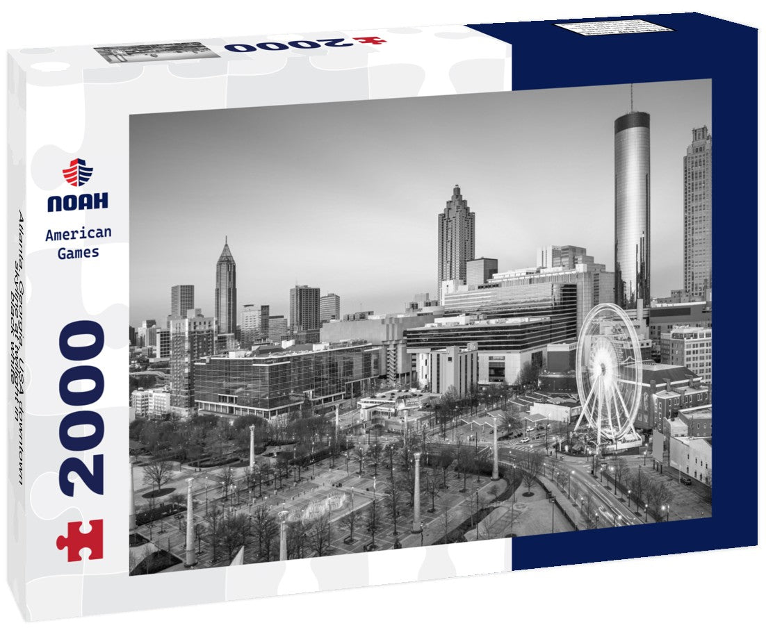 Atlanta, Georgia, USA downtown skyline at twilight 2000pc PuzzleBlack and White