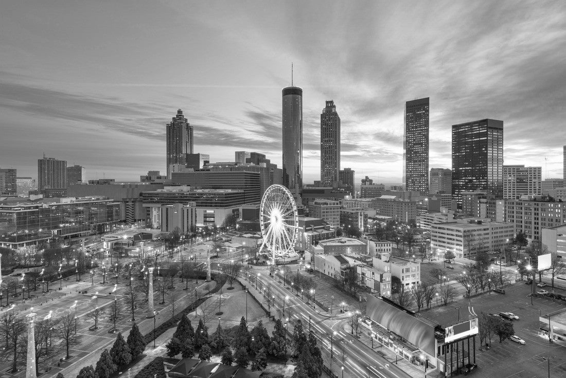 Atlanta, Georgia, USA downtown skyline at dusk 2000pc PuzzleBlack and White