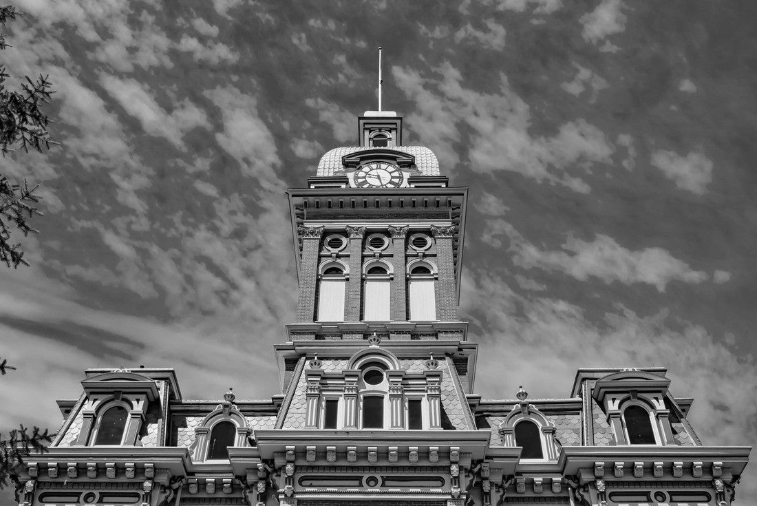 Noah Jigsaw Puzzle Adams County Courthouse in Decatur Indiana in black white 2000 pieces