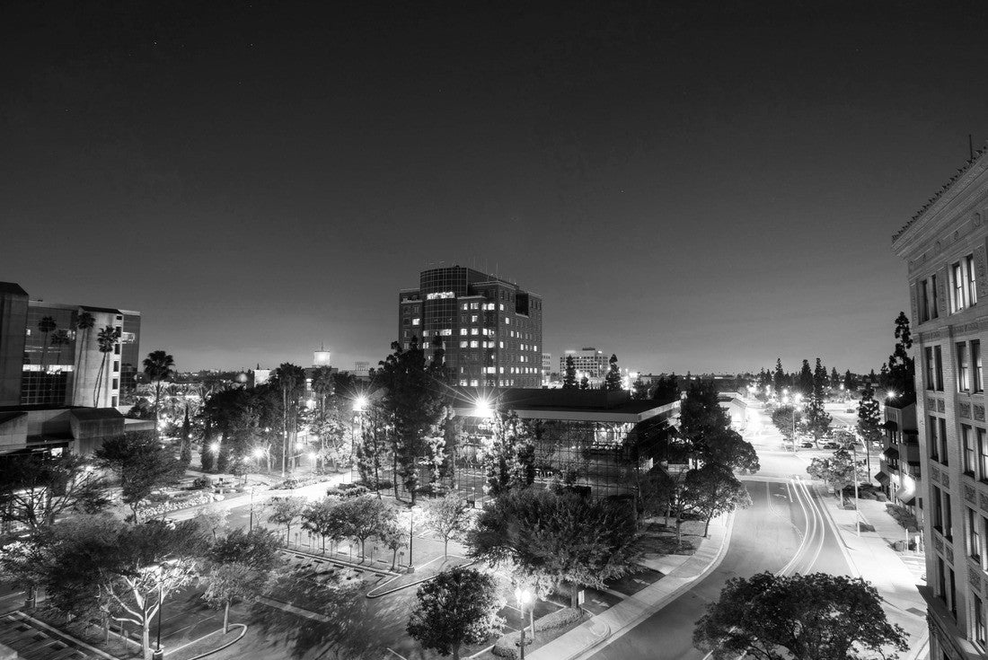 Twilight embraces the Anaheim, California skyline as day turns into night 2000pc PuzzleBlack and White
