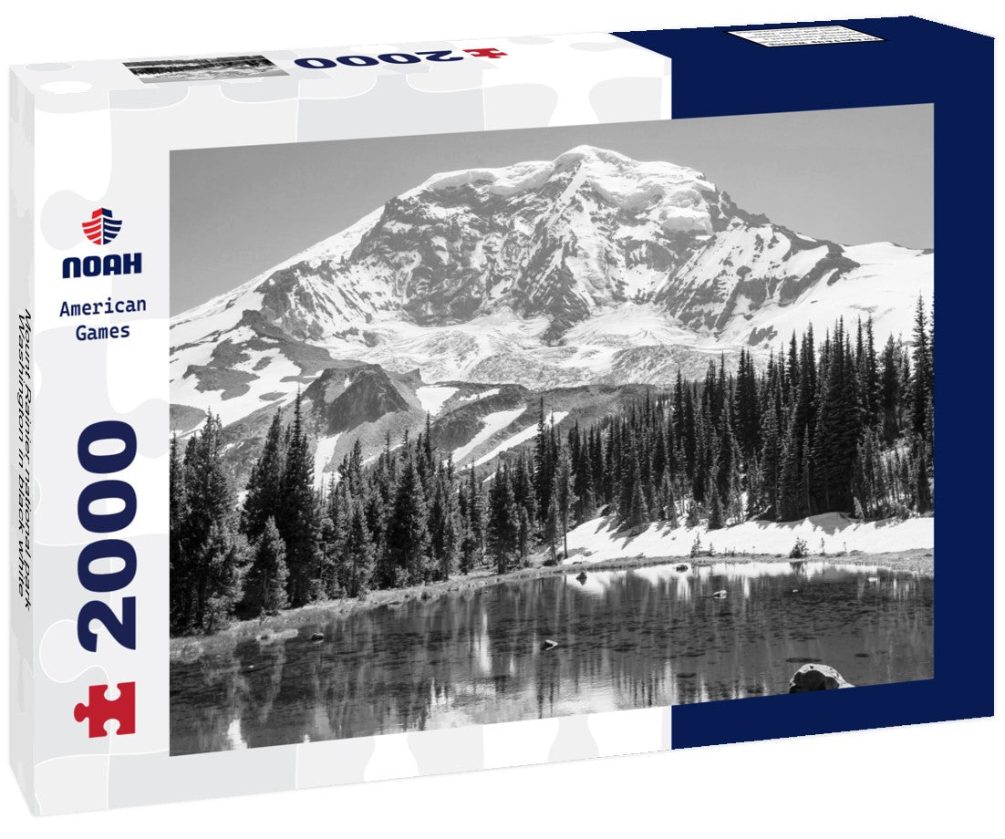 Noah Jigsaw Puzzle Mount Rainier national park, Washington in black white 2000 pieces