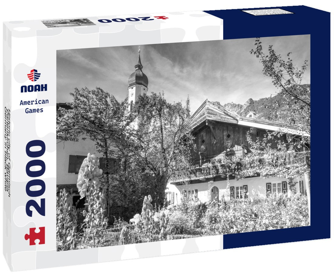 Historic city of Garmisch-Partenkirchen, Bavaria, Germany 2000pc PuzzleBlack and White