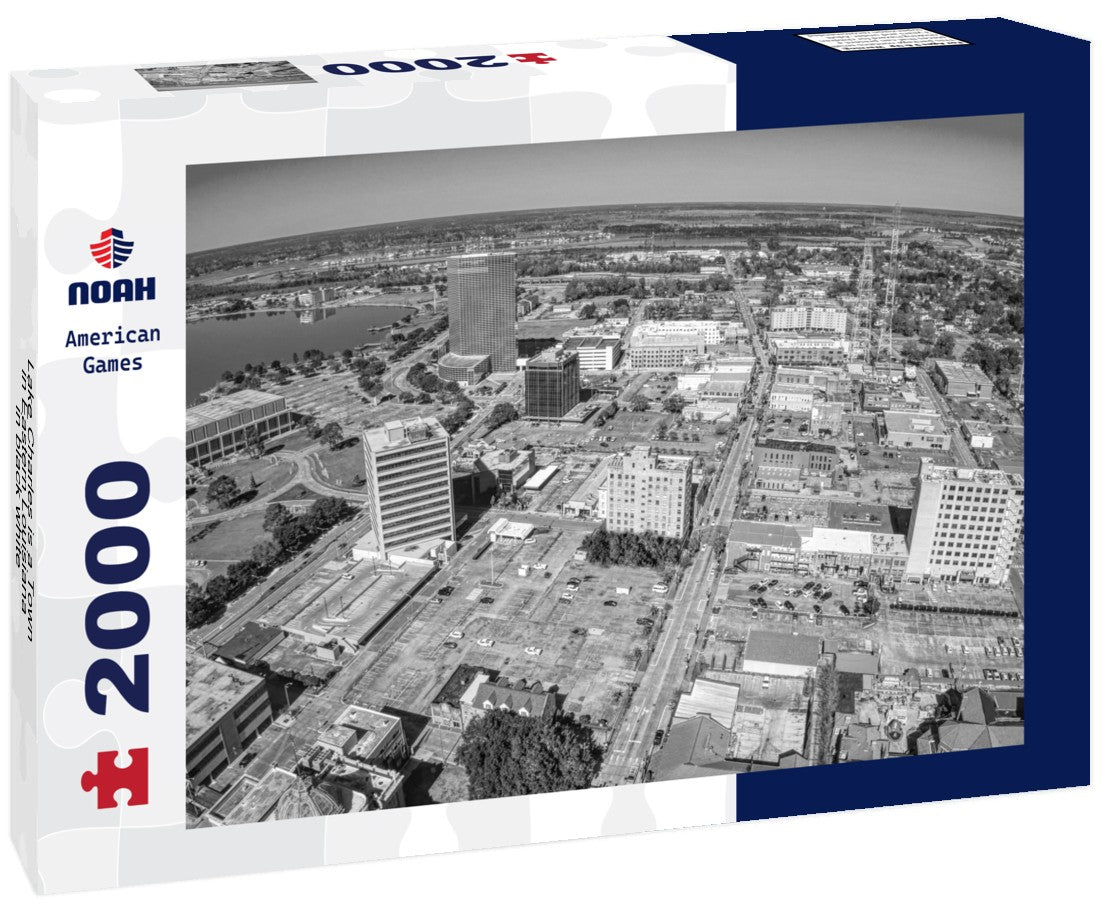 Lake Charles is a Town in Eastern Louisiana 2000pc PuzzleBlack and White