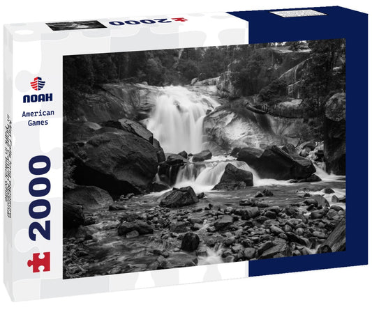Noah Jigsaw Puzzle Mist Falls long exposure in Kings Canyon National Park in black white 2000 pieces