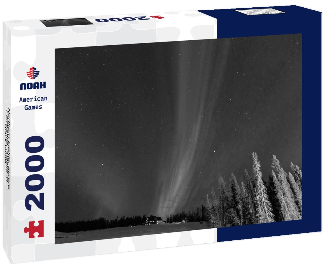 Northern Lights, aurora, Fairbanks, Alaska 2000pc PuzzleBlack and White