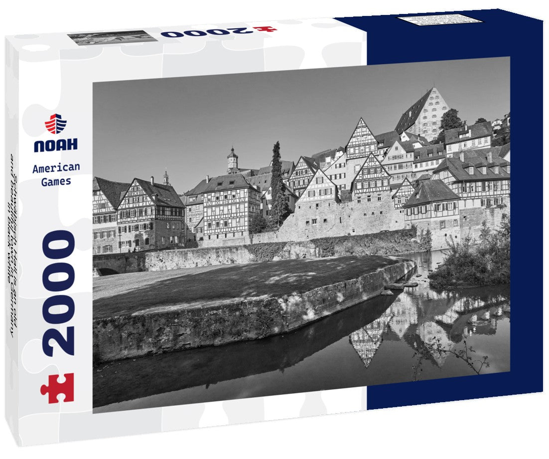 Schwäbisch Hall is an old and beautiful town in Germany 2000pc PuzzleBlack and White