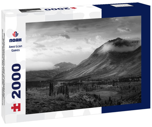 Noah Jigsaw Puzzle Beautiful panoramic view of colorful autumn forest and mountains in Tombstone. Sunset or Sunrise Sky Composite. Tombstone Territorial Park, Yukon, Canada in black white 2000 pieces