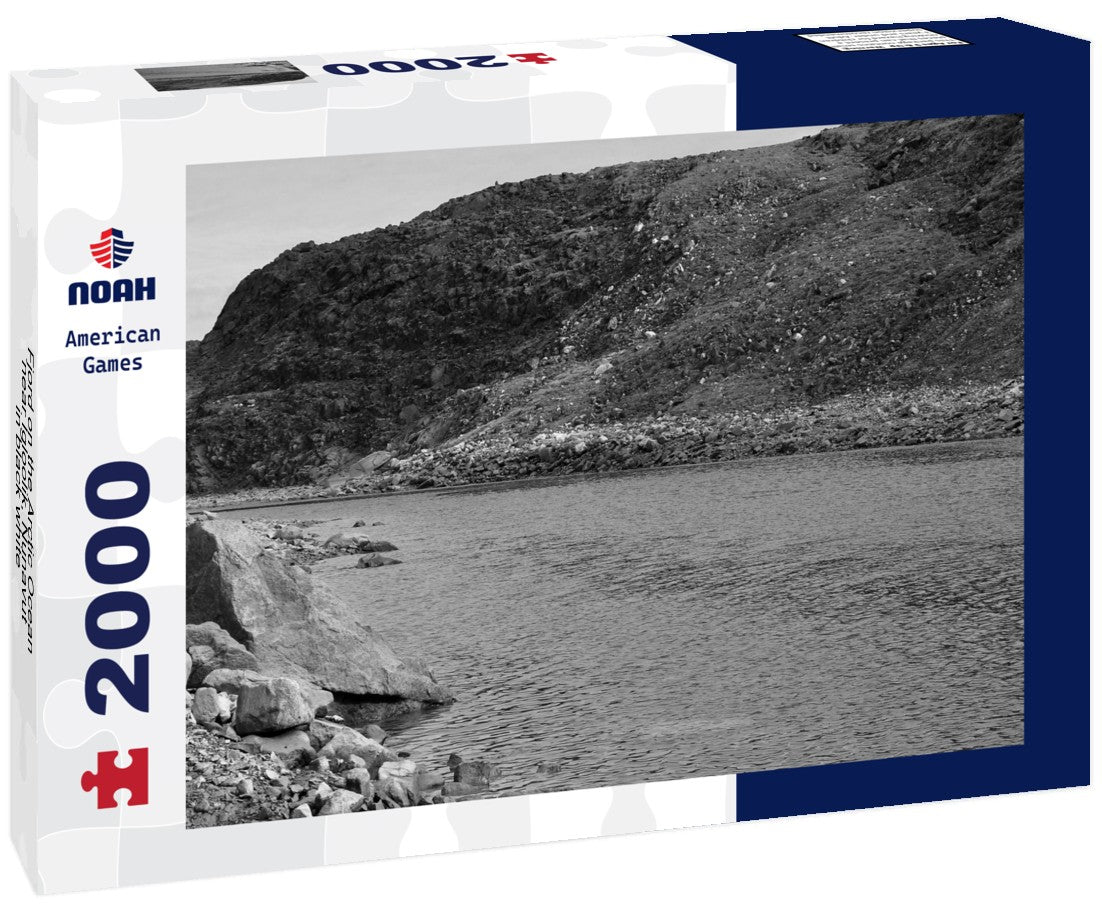 Noah Jigsaw Puzzle Fjord on the Arctic Ocean near Igloolik, Nunavut in black white 2000 pieces