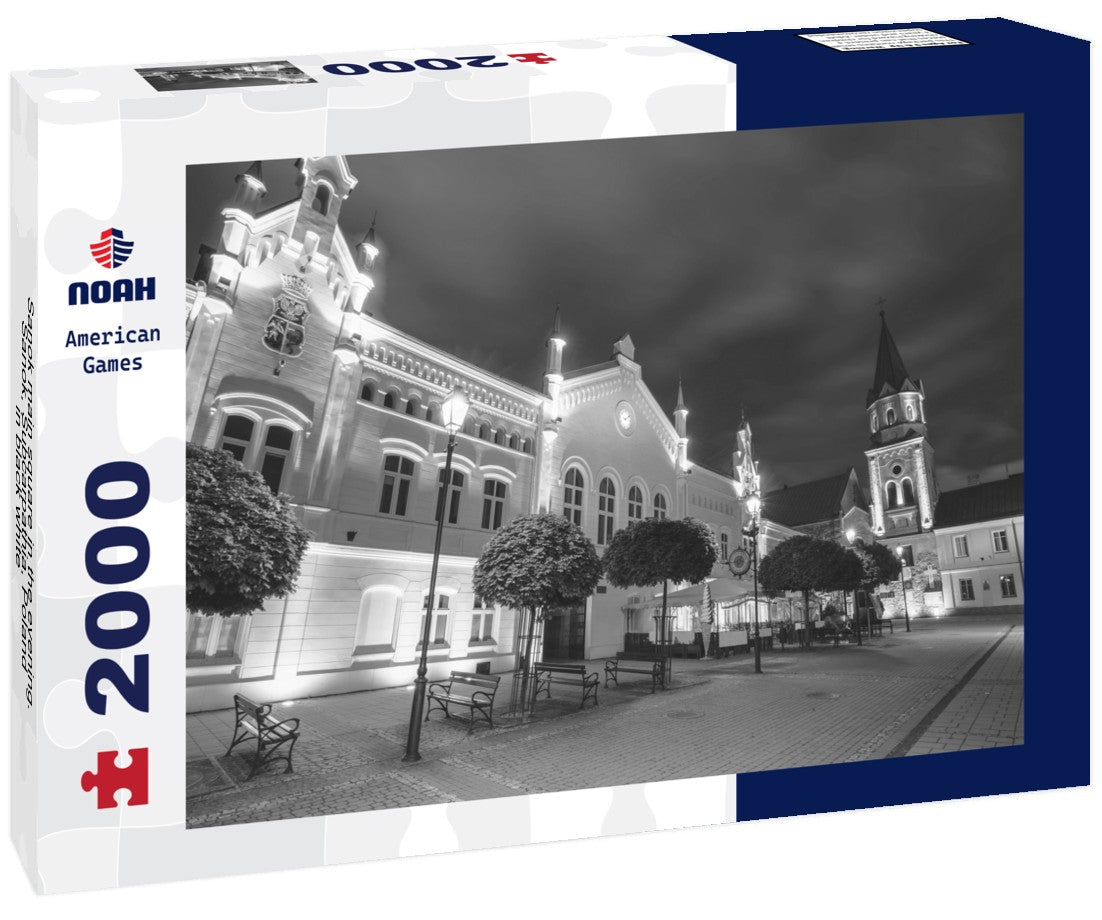 Sanok main square in the evening. Sanok, Subcarpathia, Poland 2000pc PuzzleBlack and White