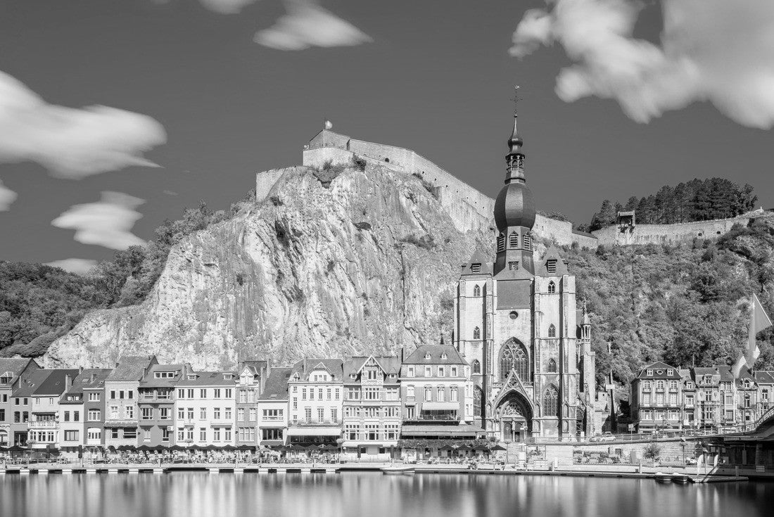 Dinant in the province of Namur and the Ardennes region in Wallonia, Belgium. The river Meuse flows through Dinant 2000pc PuzzleBlack and White
