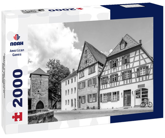 Noah Jigsaw Puzzle Historic tower Forchheim, Bavaria, Germany in black white 2000 pieces