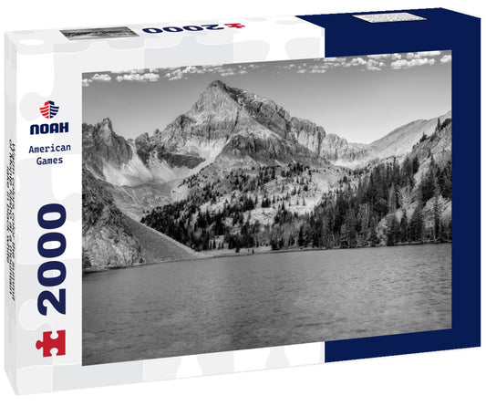 Noah Jigsaw Puzzle Warm colors color the summit of Monte Idaho at a mountain lake in black white 2000 pieces