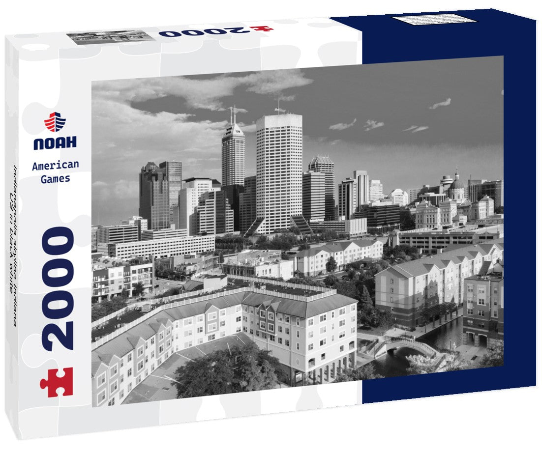 Noah Jigsaw Puzzle Indianapolis skyline Indiana US in black white 2000 pieces