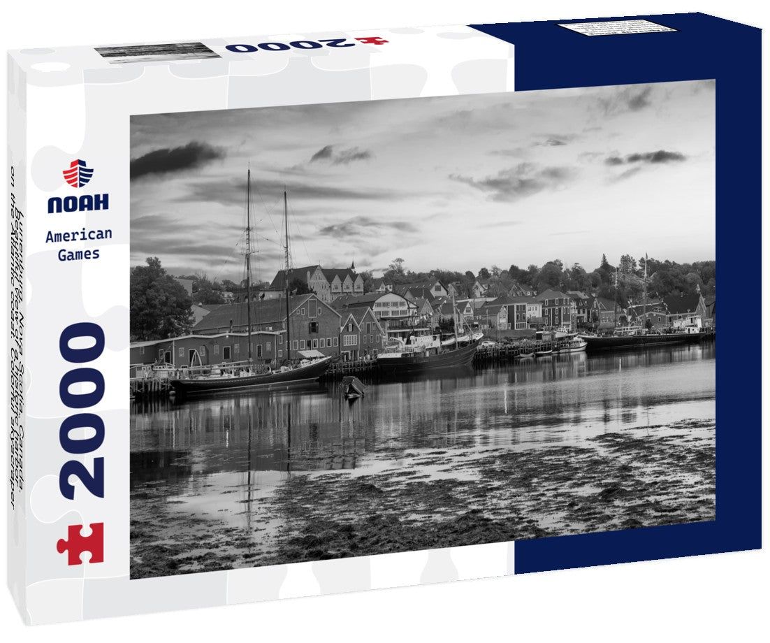 Lunenburg, Nova Scotia, Canada. Beautiful view of a historic harbor on the Atlantic coast. Colorful skyscraper artist 2000pc PuzzleBlack and White