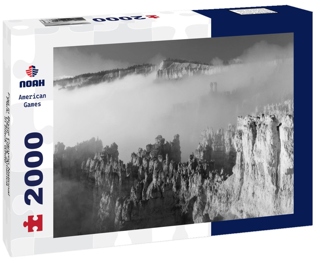 Noah Jigsaw Puzzle Fog in Bryce Canyon National Park, Utah, USA, America in black white 2000 pieces