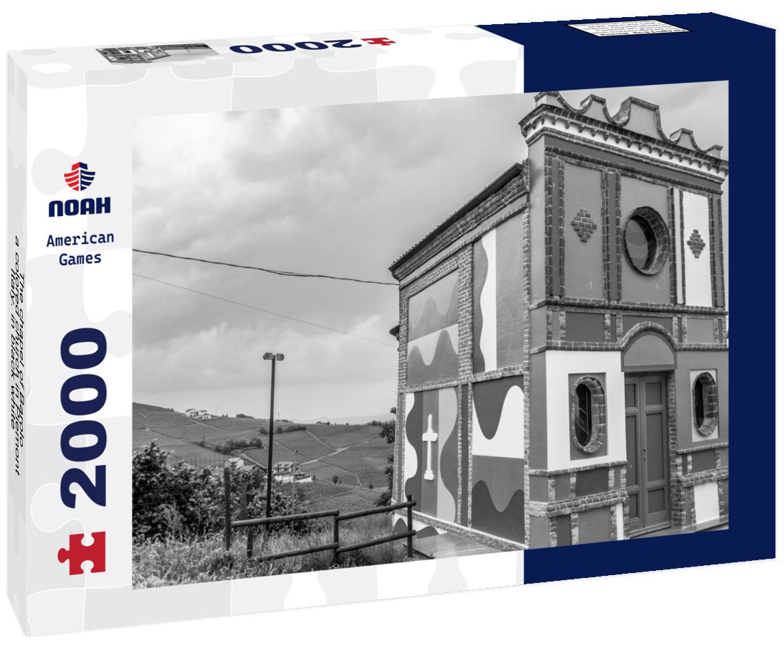 Noah Jigsaw Puzzle The chapel of Barolo, a colored church in Piemont, Italy. in black white 2000 pieces