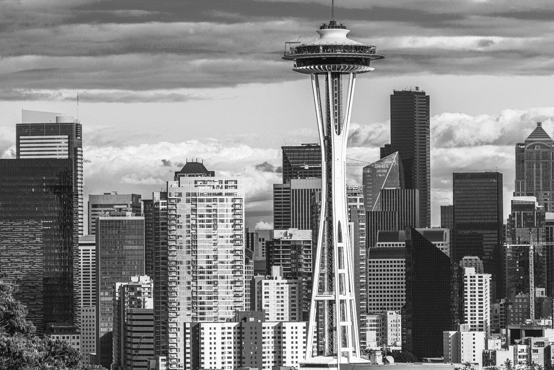 Noah Jigsaw Puzzle Seattle, Washington, USA downtown city skyline in black white 2000 pieces